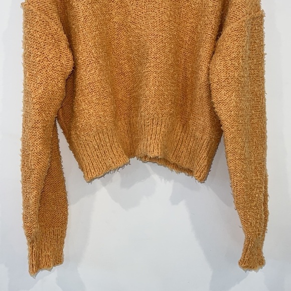 Free People Goldy Theo V Neck Slouchy Dropped Shoulder Fuzzy sweater size Small - Picture 8 of 17